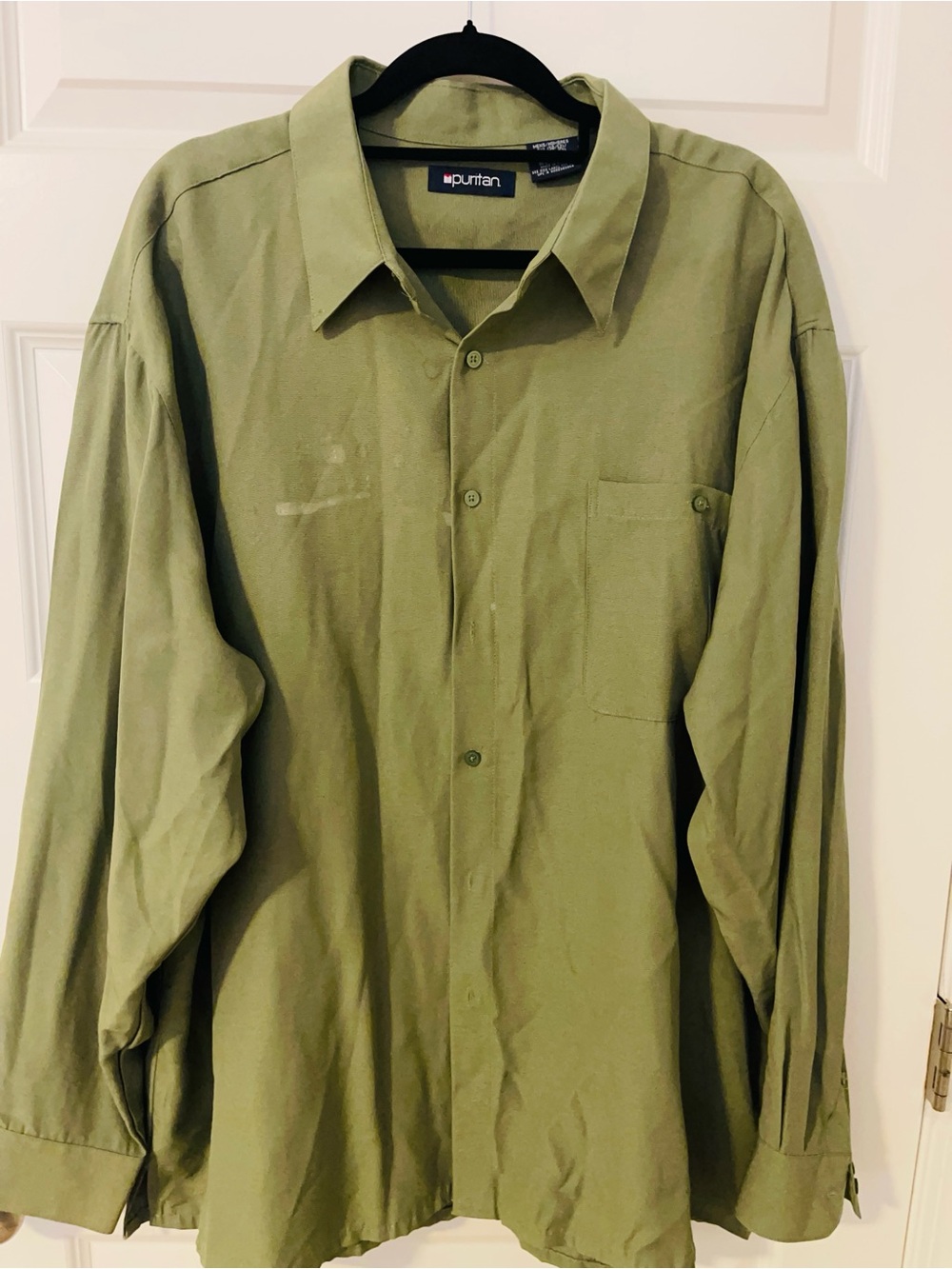 Puritan Olive Green Long-Sleeve Button-Down Shirt - Men’s
